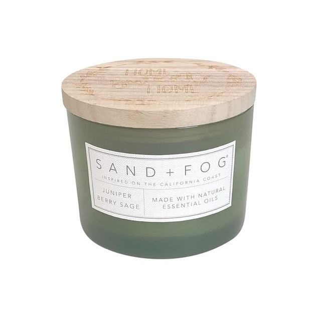 Sand + Fog Scented Candle - Juniper Berry Sage – Additional Scents and Sizes – 100% Cotton Lead-Free Wick - Luxury Air Freshening Jar Candles - Perfect Home Decor – 12oz