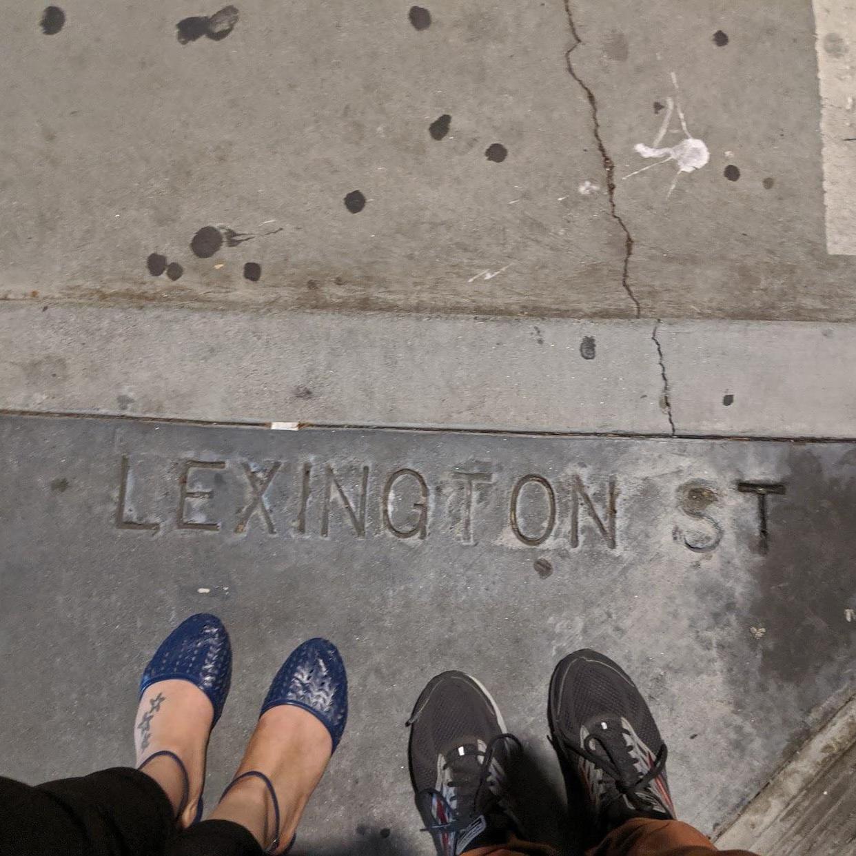 The street Nate proposed on. We take feet photos in important places. <3