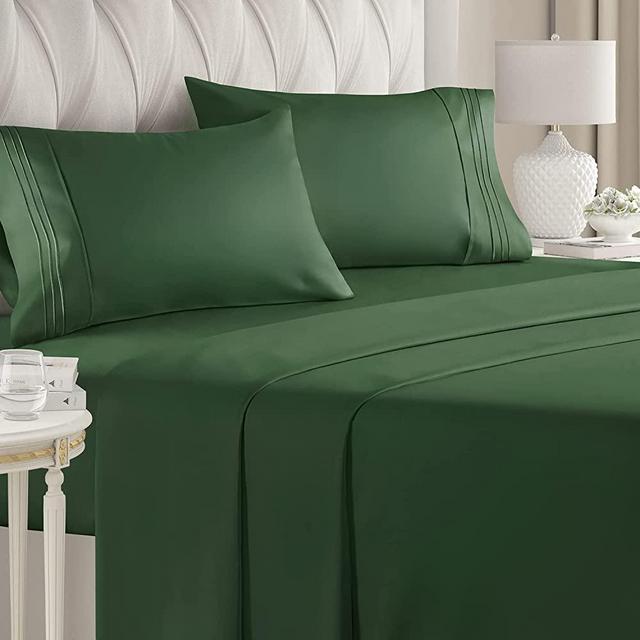 King Size Sheet Set - Breathable & Cooling - Hotel Luxury Bed Sheets - Extra Soft - Deep Pockets - Easy Fit - 4 Piece Set - Wrinkle Free - Comfy – Emerald Green Bed Sheets - Kings Sheets – 4 PC