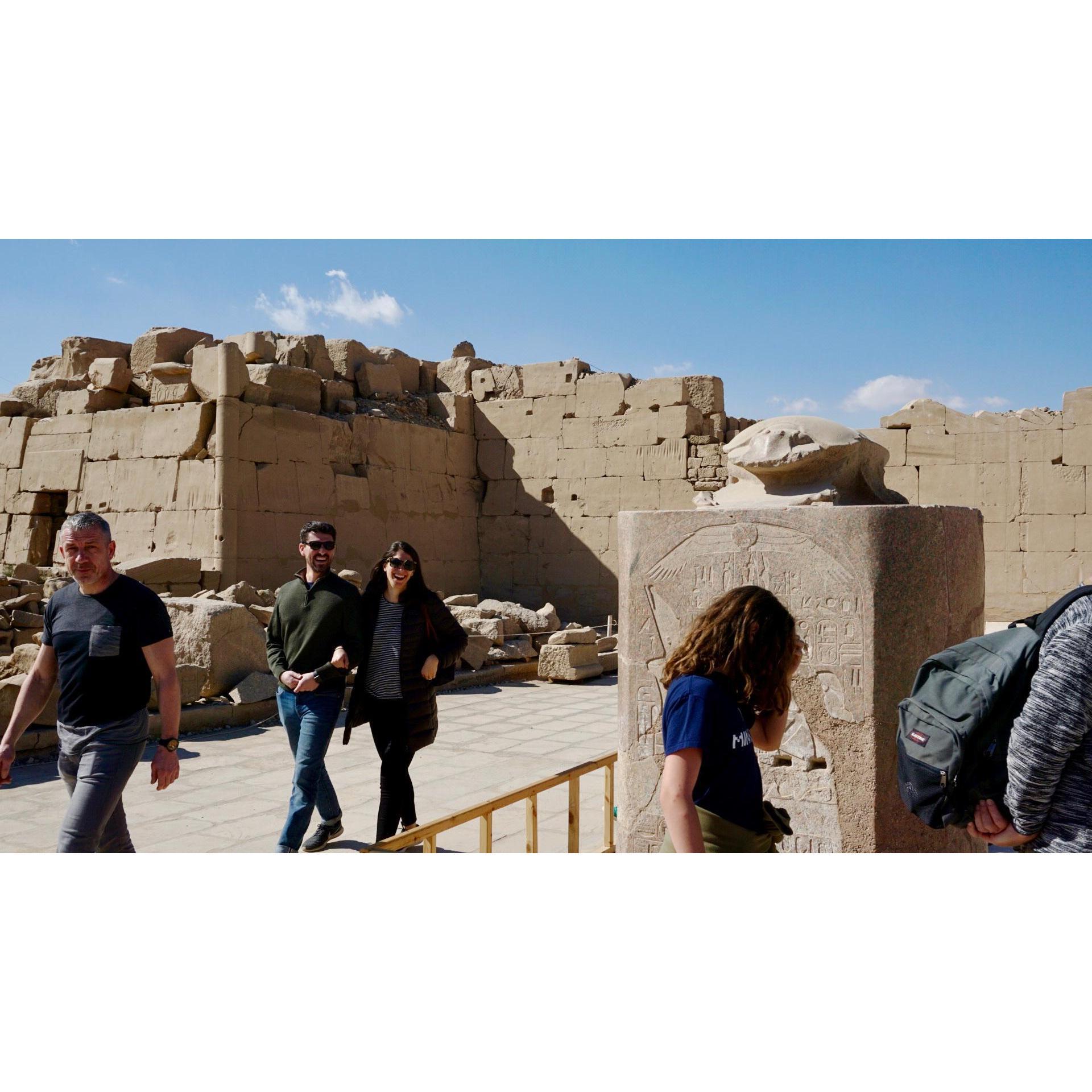 Walking around a lucky scarab in Egypt