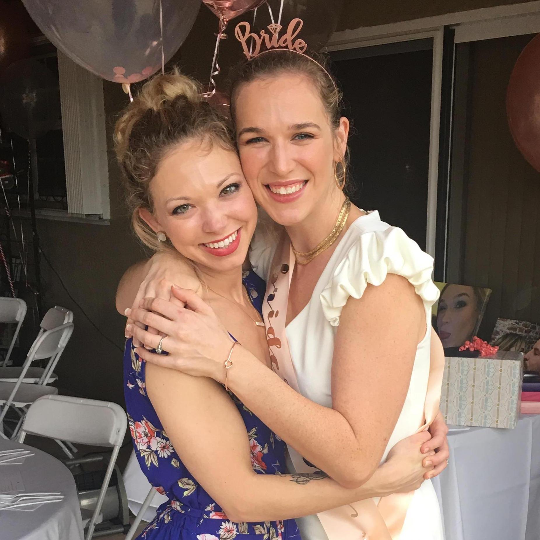 Morgan (Kelsey's Bridesmaid) and Kelsey at Kelsey's Bridal Shower. Morgan and Kelsey have been BFFs since they were two!
