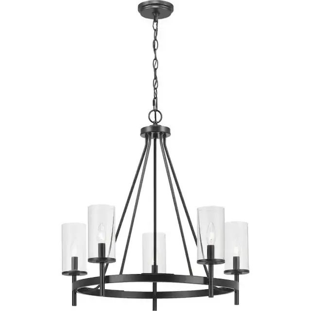 Progress Lighting Strahan 5-Light Black Transitional Chandelier