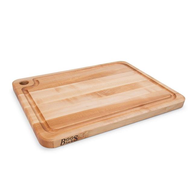 John Boos Block MPL2216125-FH-GRV Prestige Maple Wood Edge Grain Reversible Cutting Board with Juice Groove, 22 Inches x 16 Inches x 1.25 Inches