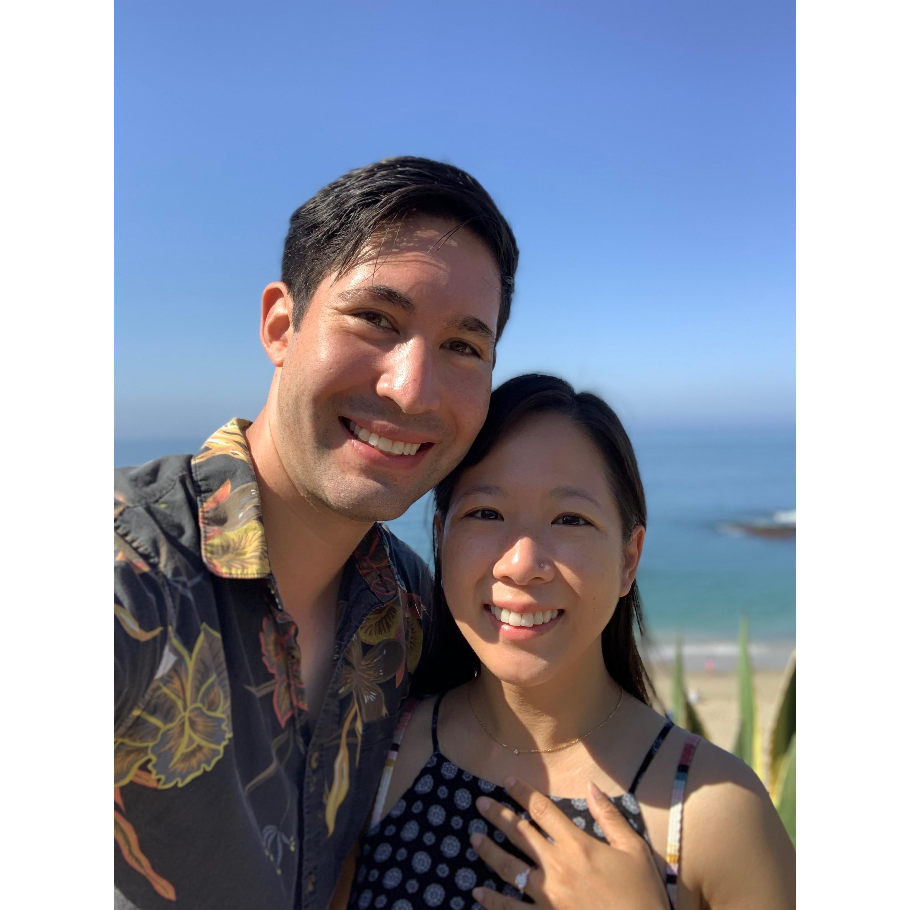 Right after Alex proposed in Laguna Beach, LA <3 (2020)
