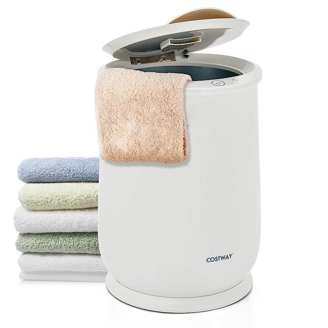 COSTWAY Bucket Style Towel Warmer, Large Towel Warmer with Flip-top Lid, Auto Shut Off, Ideal for 2 Oversized 45” x 70” Towels, Bathrobes, Portable Towel Warmer for Bathroom, Pool, Spa (45” x 70” Towel-Grey)