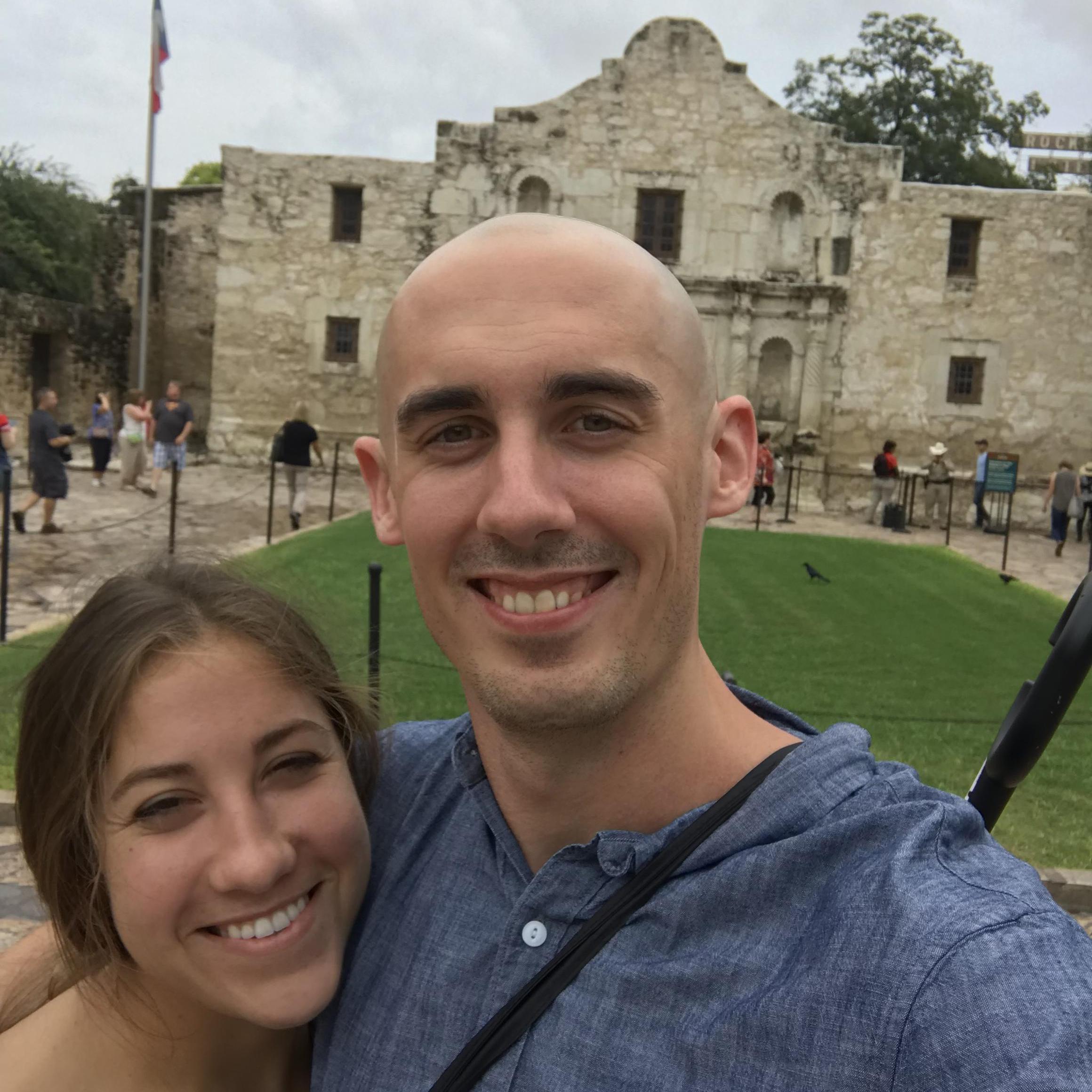 Remember the Alamo. Rob and Callie found Callie's very great great grandfathers name on the monument.