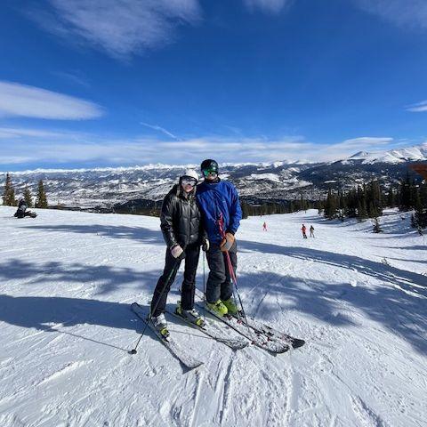 Skiing together in Breckenridge
