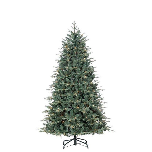 Lit Natural Cut Blue Spruce With Clear LED Lights, 6.5 Ft.