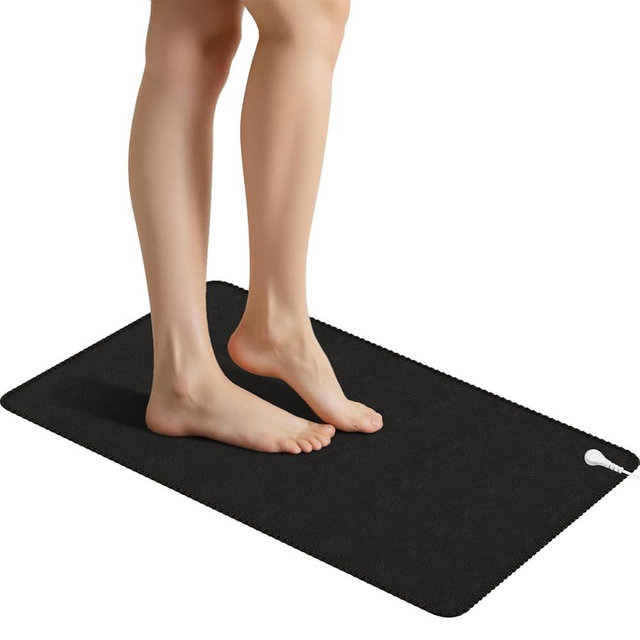 Grounding Mat for Feet, Sleep Improvement, Back Pain Relief, Muscle Relaxation & Stress, Earthing Pads for Bed, Ground for Desk, Earth Connected Therapy. Indoor Grounding at Home, Office,(40cm*60cm)