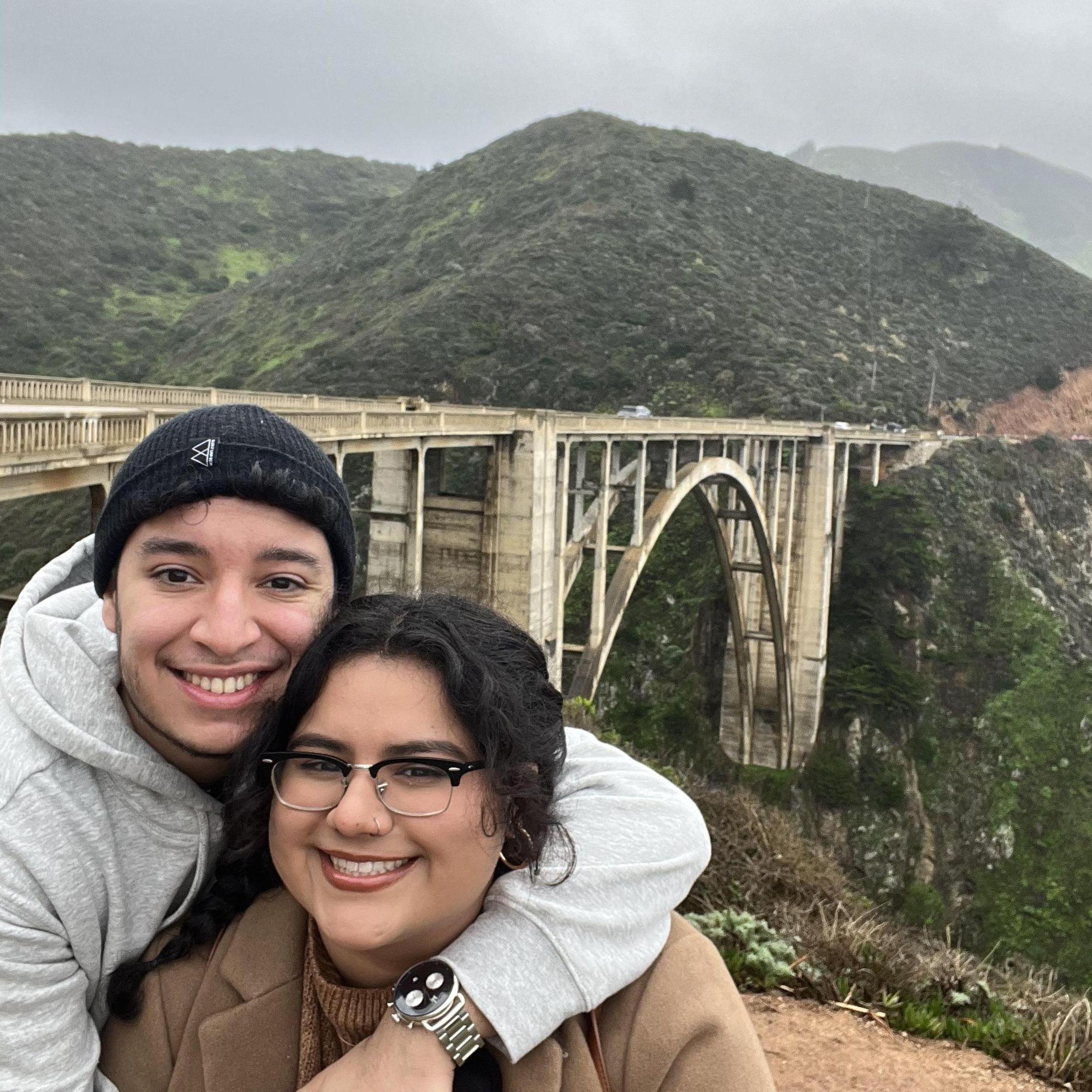 This is Bixby Bridge. We love Bixby Bridge because of its name, Bixby. In 2022, Bixby bridge made us happy so we stopped for a picture.