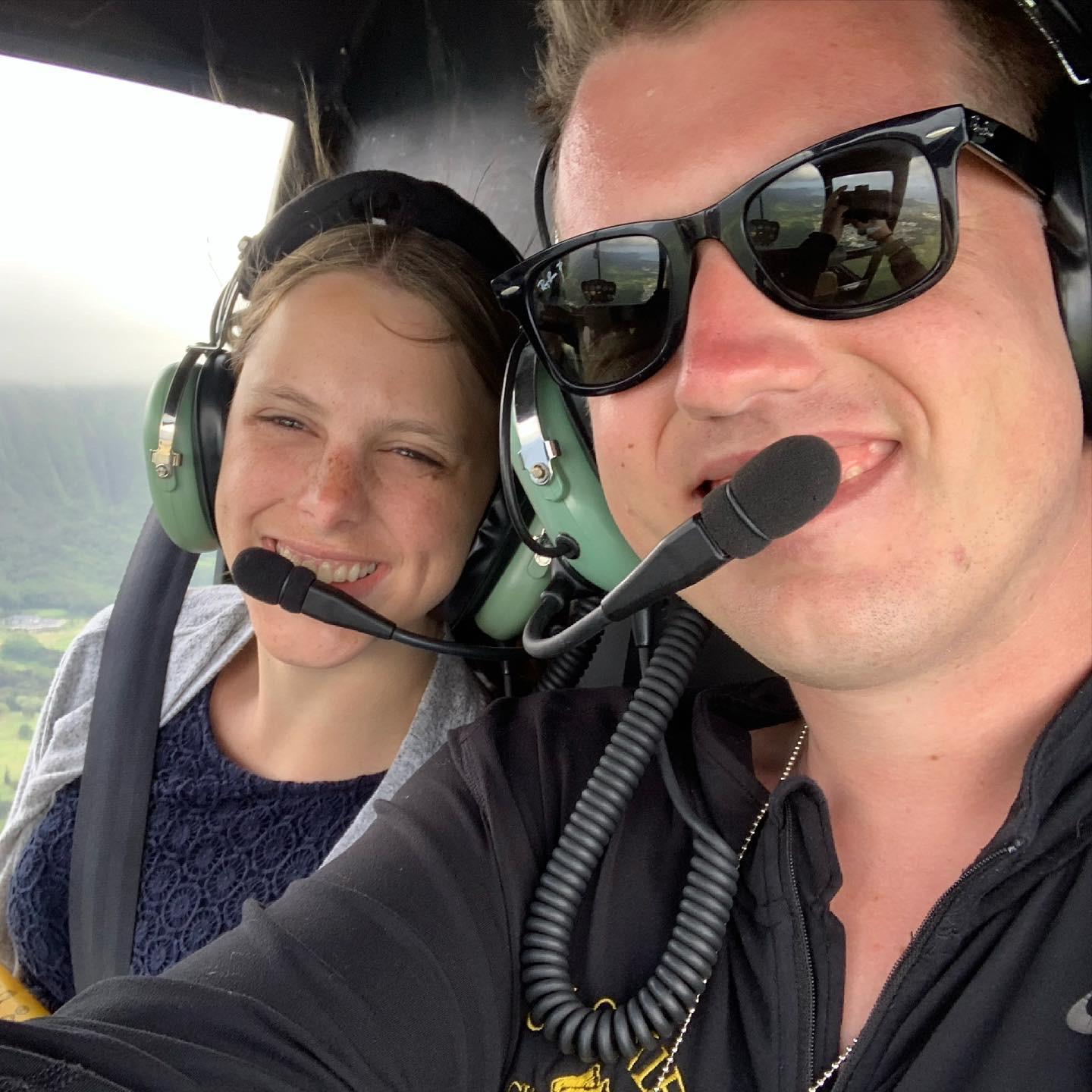 This is right after Bridget said YES to Cory's proposal on the helicopter!
