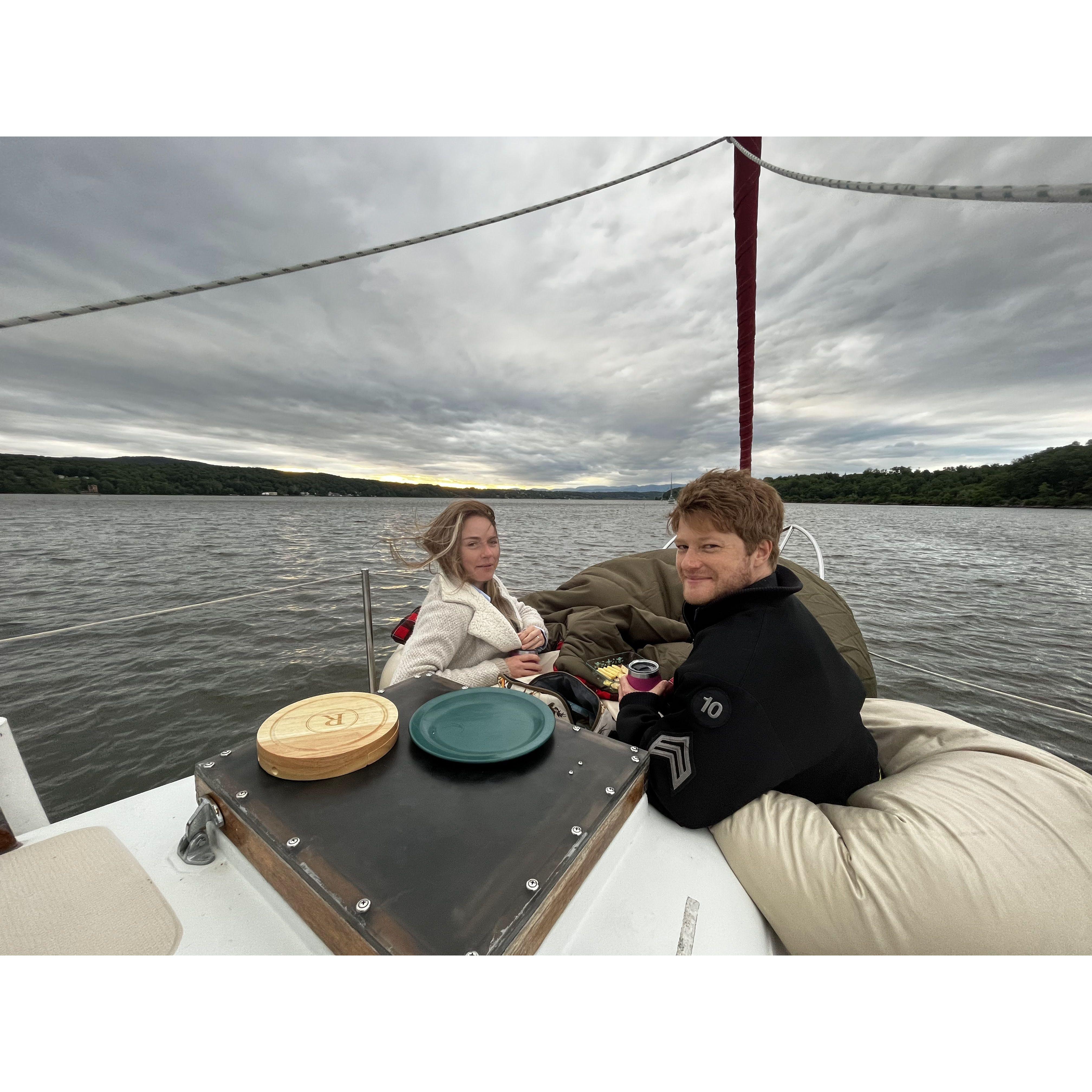 For Connor's 35th birthday, his mom got him a romantic sailboat cruise of the hudson