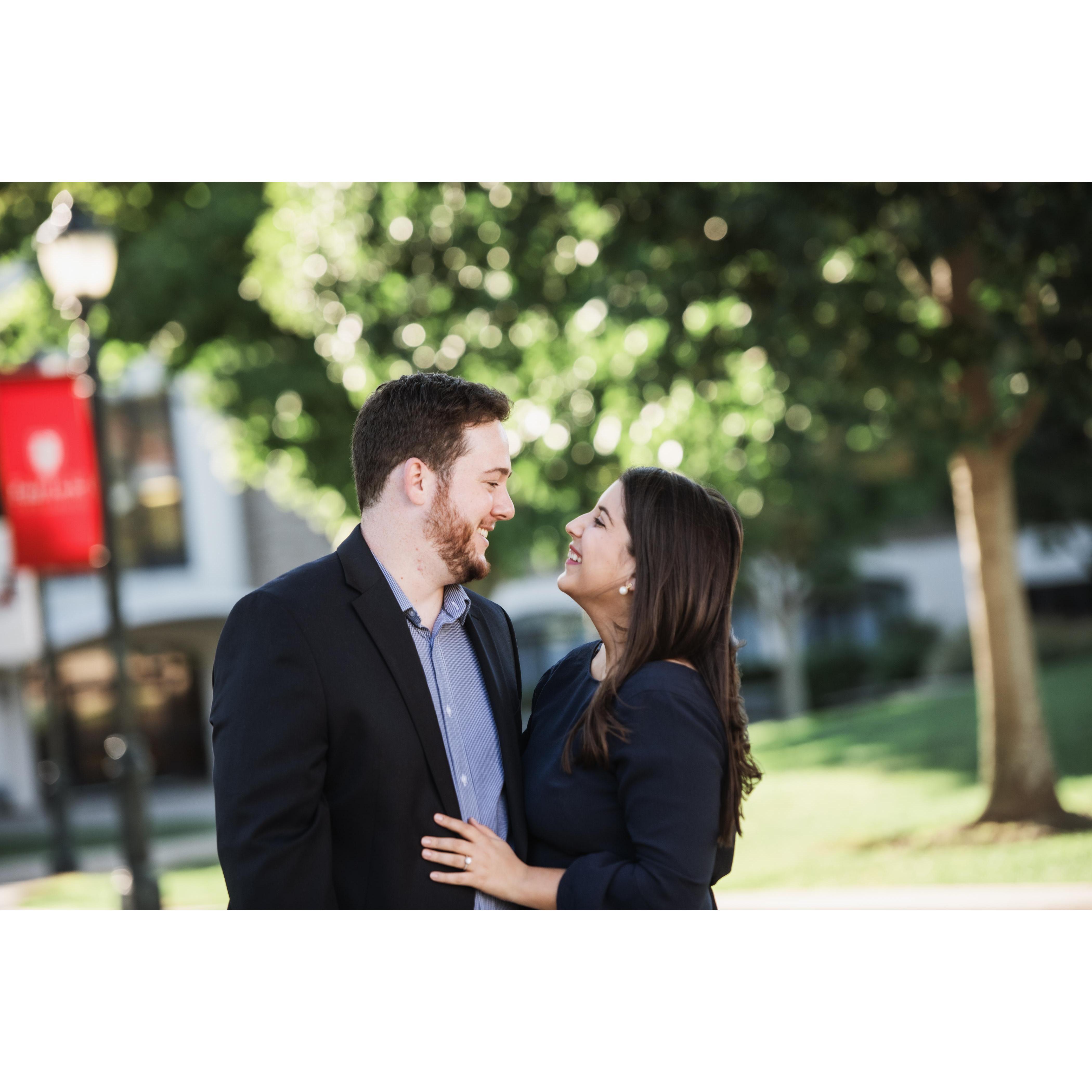Engagement shoot at Fairfield University