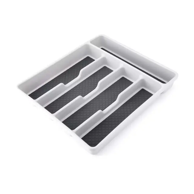 Simply Essential™ Small Flatware Organizer in Light Grey/Dark Grey