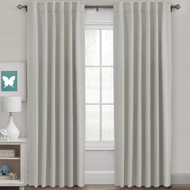 H.VERSAILTEX Blackout Curtains Thermal Insulated Window Treatment Panels Room Darkening Blackout Drapes for Living Room Back Tab/Rod Pocket Bedroom Draperies (2 Panels, Pale Oak, 52 x 84 Inch)