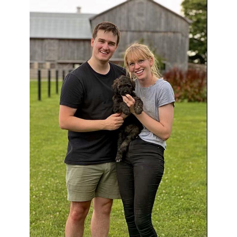 Kailee & Quentin adopted Presley, a Bernedoodle, from Kailee's mom. August 7th, 2022