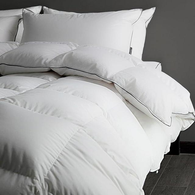 HYVIF Luxury Down Fiber Comforter Oversized King Size - All Season Duvet Insert, Ultra-Soft Hotel Collection Comforter, Fluffy and Cozy - Ivory White, Oversized King 120 X 98”