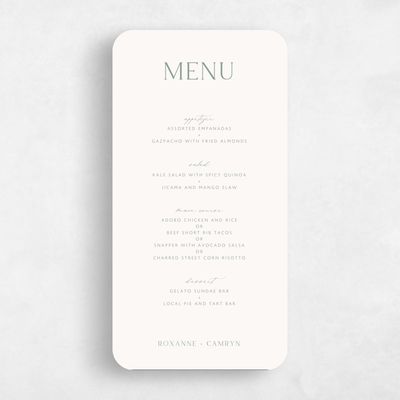 Beige Rounded Wedding Menu - Altair