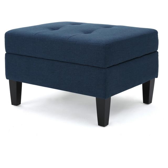 Zahra Storage Ottoman - Dark Blue - Christopher Knight Home