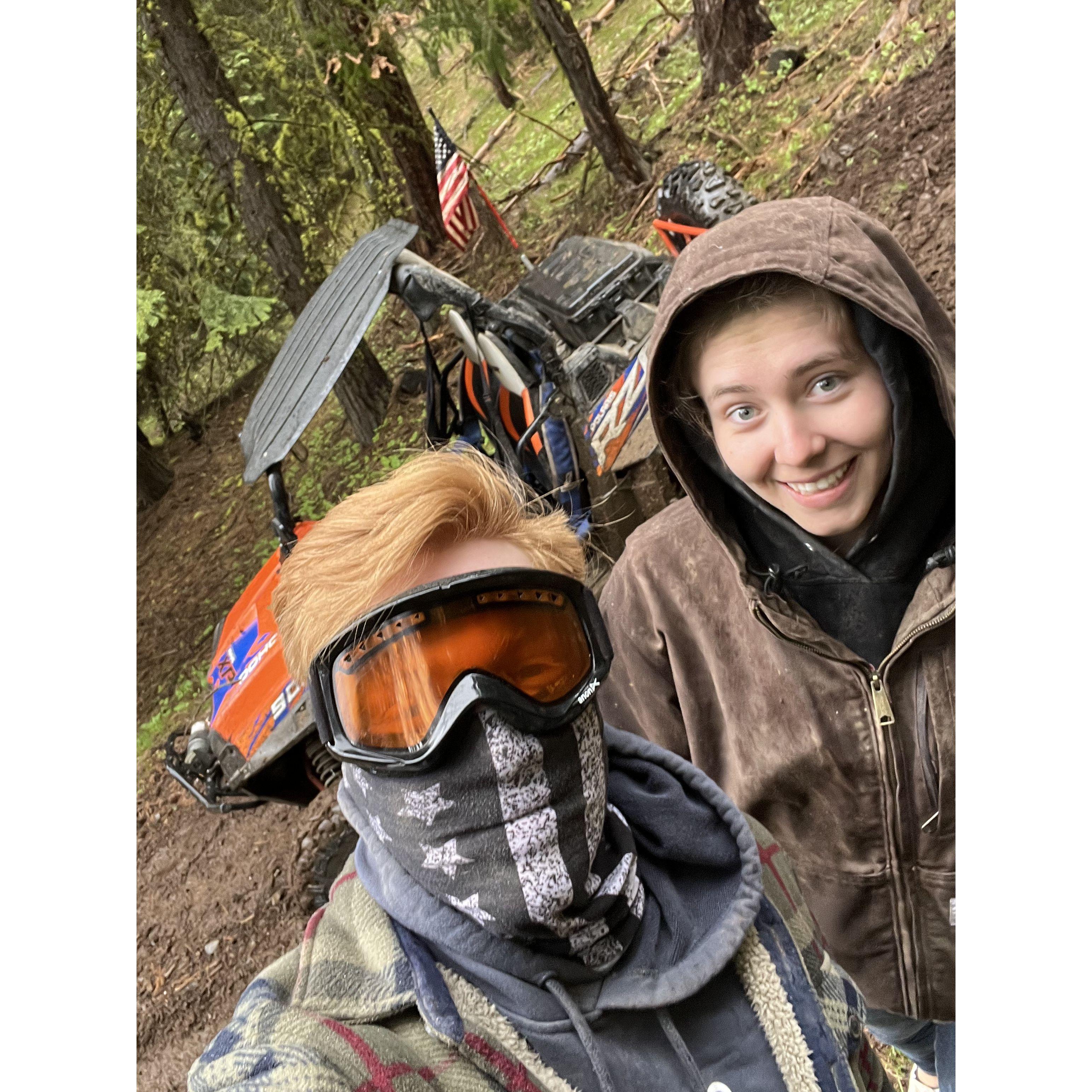 Camping in Oregon! We got stuck in the mud...