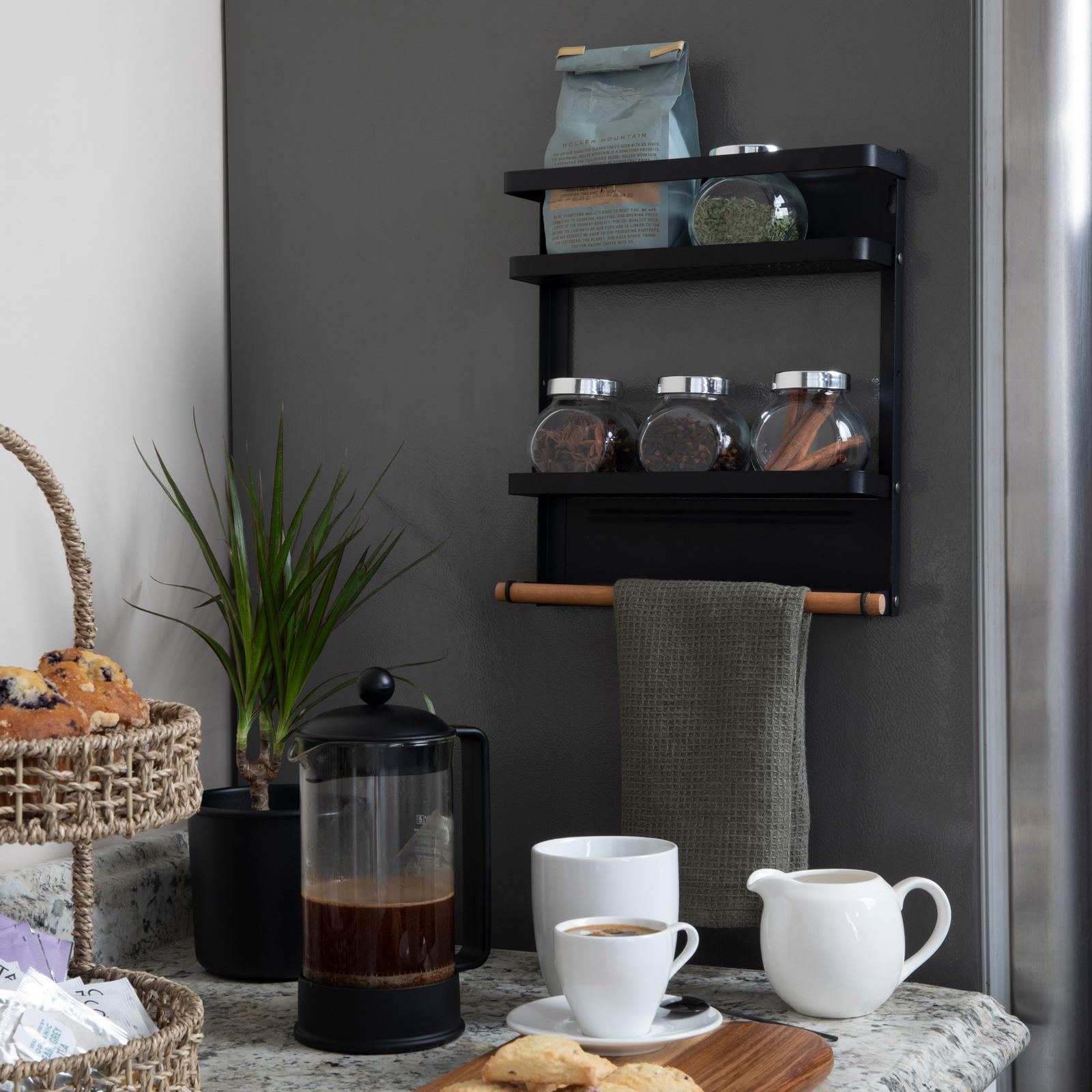 Household Essentials, Metal Magnetic Organizer with Towel Rack | Zola