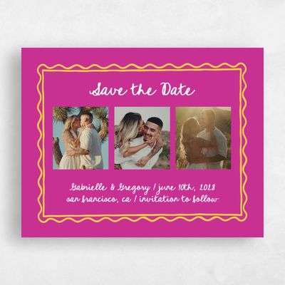 Fuchsia, Pink Wedding Save the Date - Nyssa Multiphoto