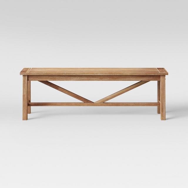 56" Wheaton Dining Bench Brown - Threshold™