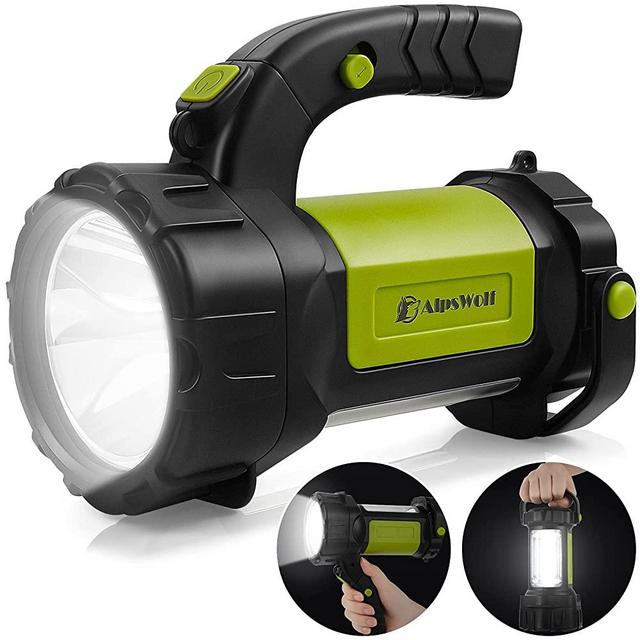 Camping Lantern Rechargeable, AlpsWolf LED Flashlight Spotlight Lantern with 800LM, 3600mAh Battery Powered, Portable Bright Camping Light for Emergency, Outdoor Hiking, Power Outages, Survival Kits