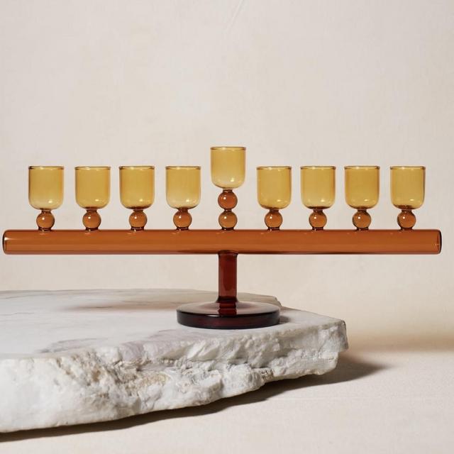 Glass Chanukiah