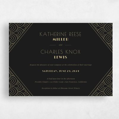 Black Wedding Invitation - Baker Landscape