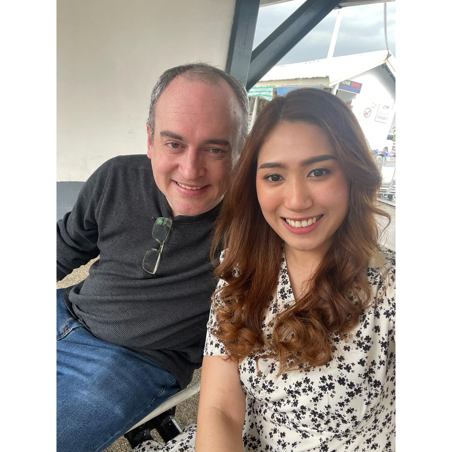 We first met at the airport when he visited me