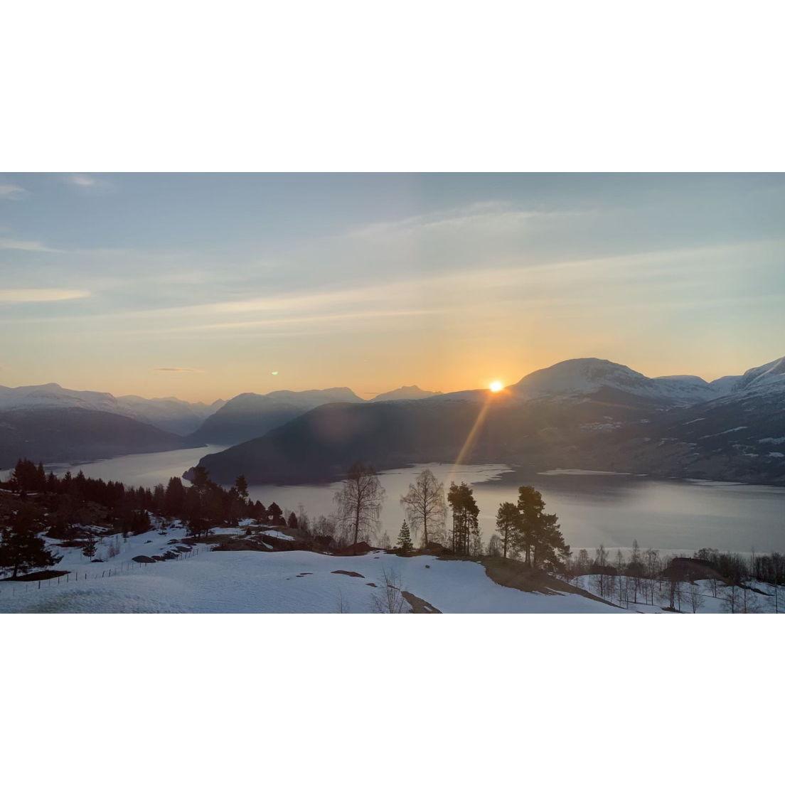 View from the Airbnb on the roadtrip to Alesund, Norway - March 2022