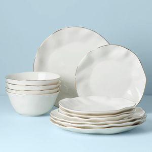 Porcelain White 12-Piece Dinnerware Set
