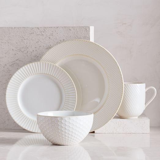 Textured Dinnerware Set - White