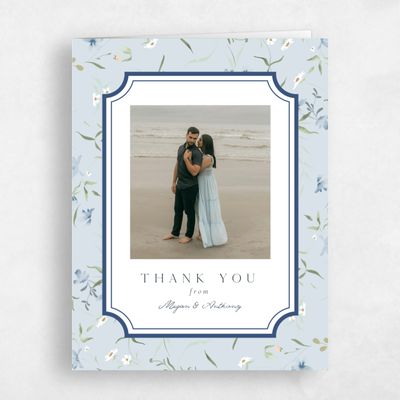 Blue Floral Wedding Thank You - Vasara Photo