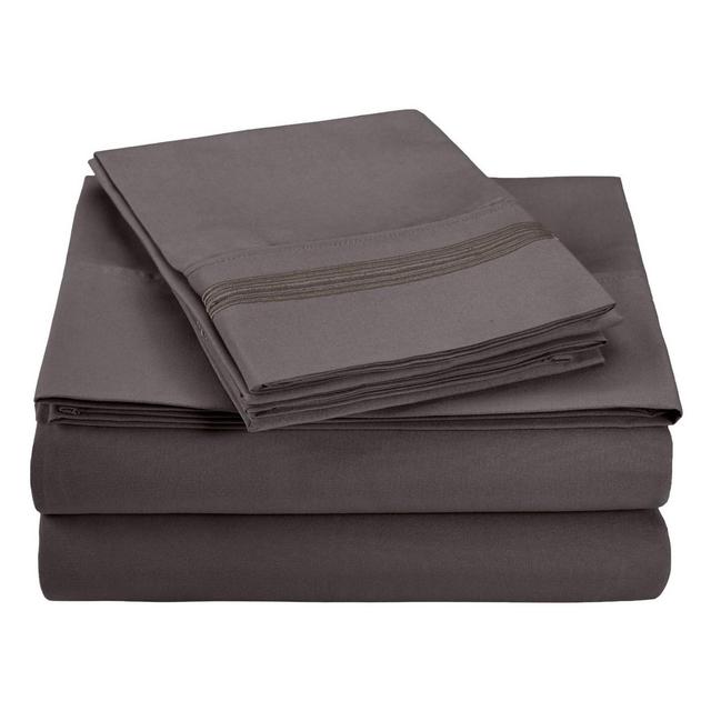 5-Line Embroidered Microfiber Wrinkle-Resistant Deep Pocket Sheet Set - Blue Nile Mills