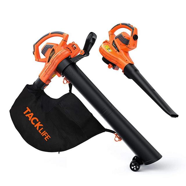 TACKLIFE 3 in 1 Leaf Blower/Vacuum/Mulcher, 12 Amp Blower, 175 MPH & 495 CFM, 5 Variable Blow Speed, 15:1 Mulching Ration,45L Collection Bag, KABV35A