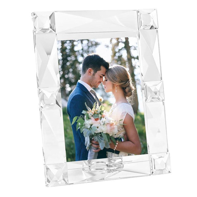 kitCom Crystal 5x7 Inch Picture Frame Sparkling for Home Decor, Wedding Frame Tabletop Display, Display Photo 5''x 7'', Comes with Gift Box