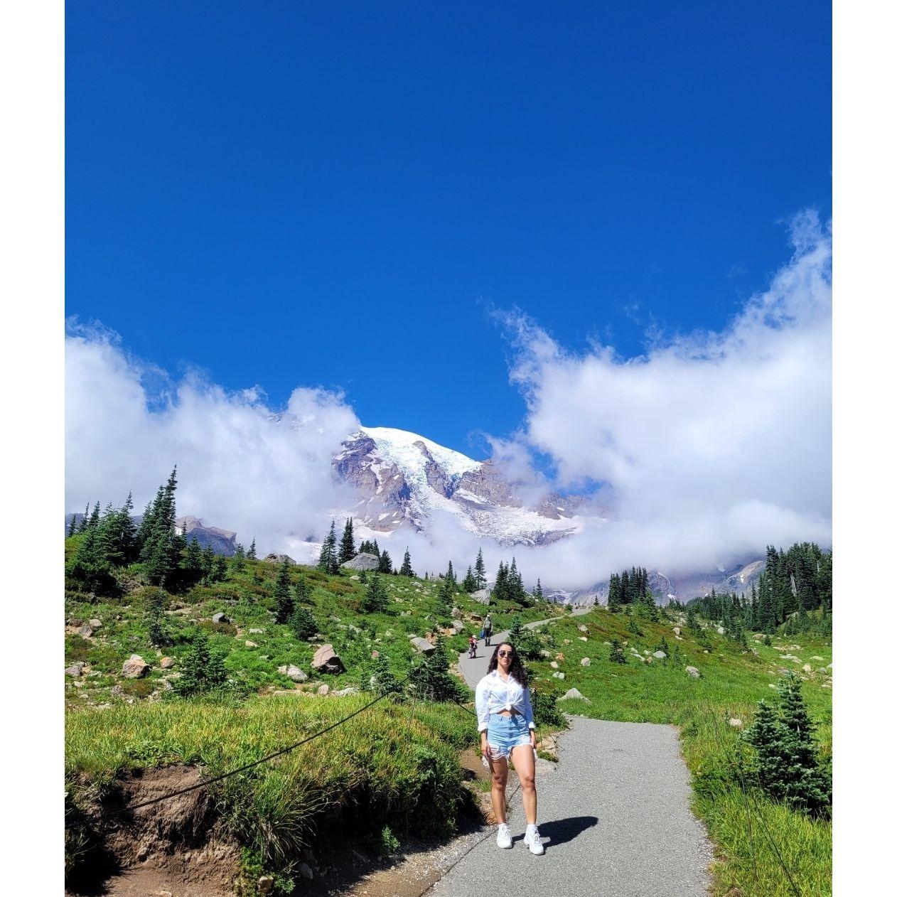 I didn't know it yet, but I was walking up to our proposal site - in the clouds!