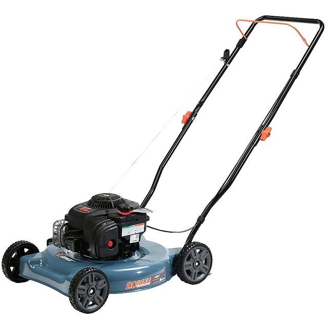 SENIX Gas Lawn Mower, 20-Inch, 125 cc 4-Cycle Briggs & Stratton Engine, Push Lawnmower with Side Discharge, 3-Position Height Adjustment, LSPG-L2, Blue
