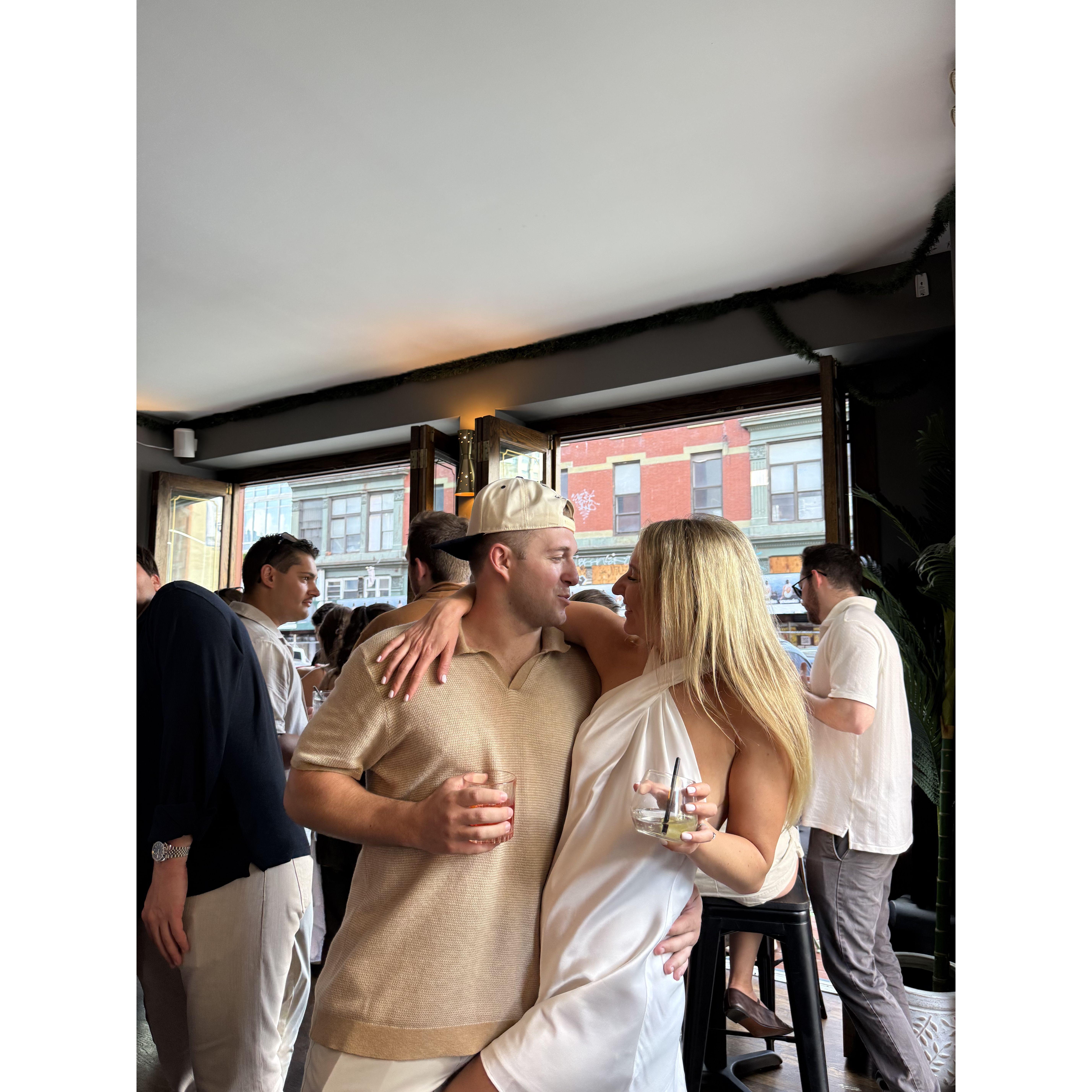 Surprise engagement party in May 2025 at Grand Street Social (good job Dylan!)