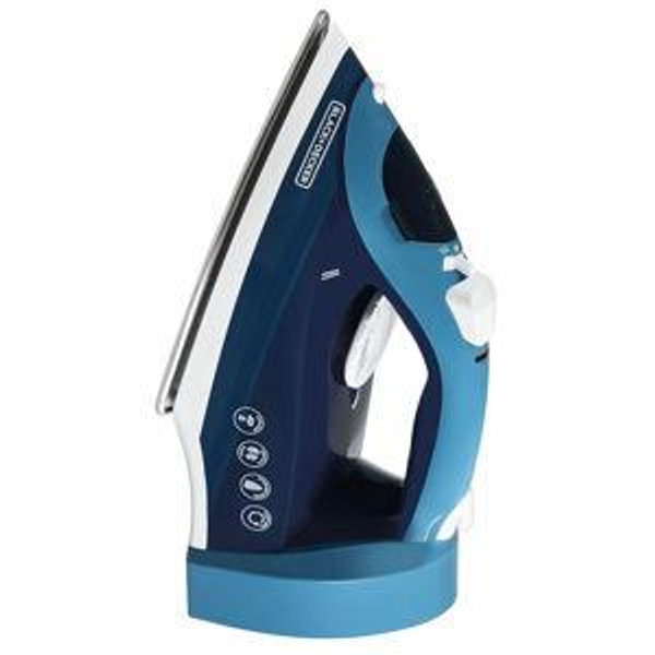 BLACK+DECKER Steam Iron for Clothes with Retractable Cord, Vertical Steaming, Anti-Drip Design, Spray Mist and Auto Clean Button, 1200W