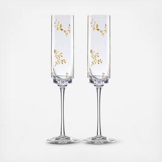 Opal Innocence Flourish Champagne Toasting Flute, Set of 2