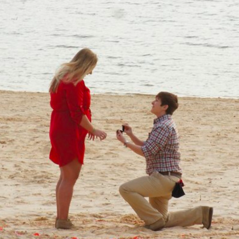 When I asked for her hand in marriage.