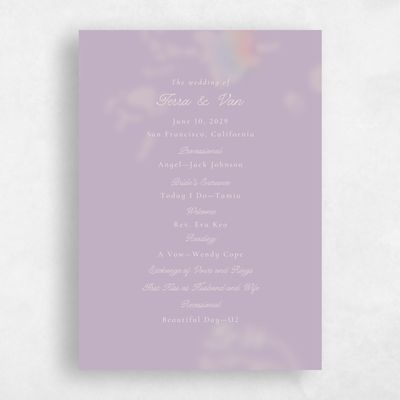 Lilac, Purple Wedding Program - Ola