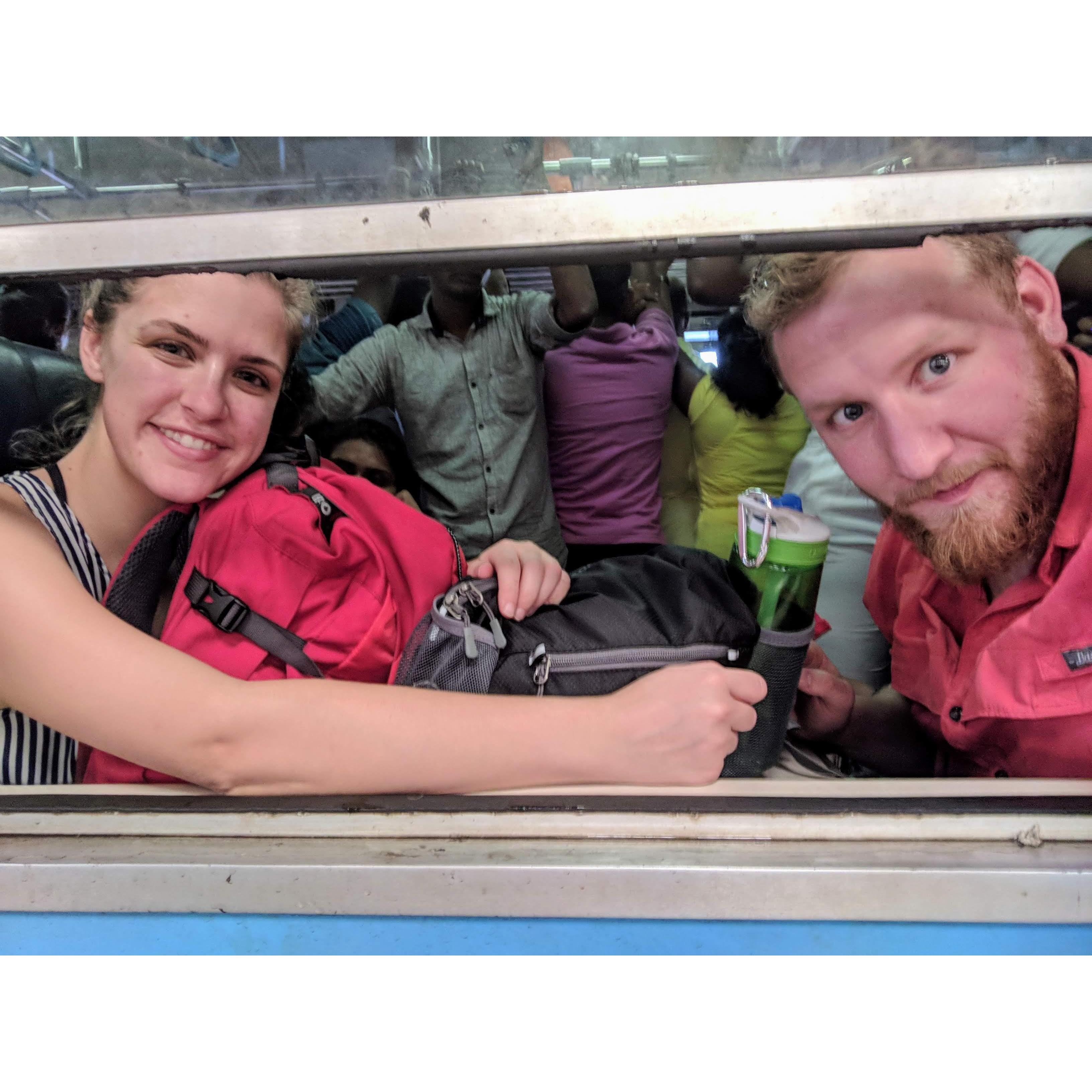 Our first train ride in Sri Lanka!