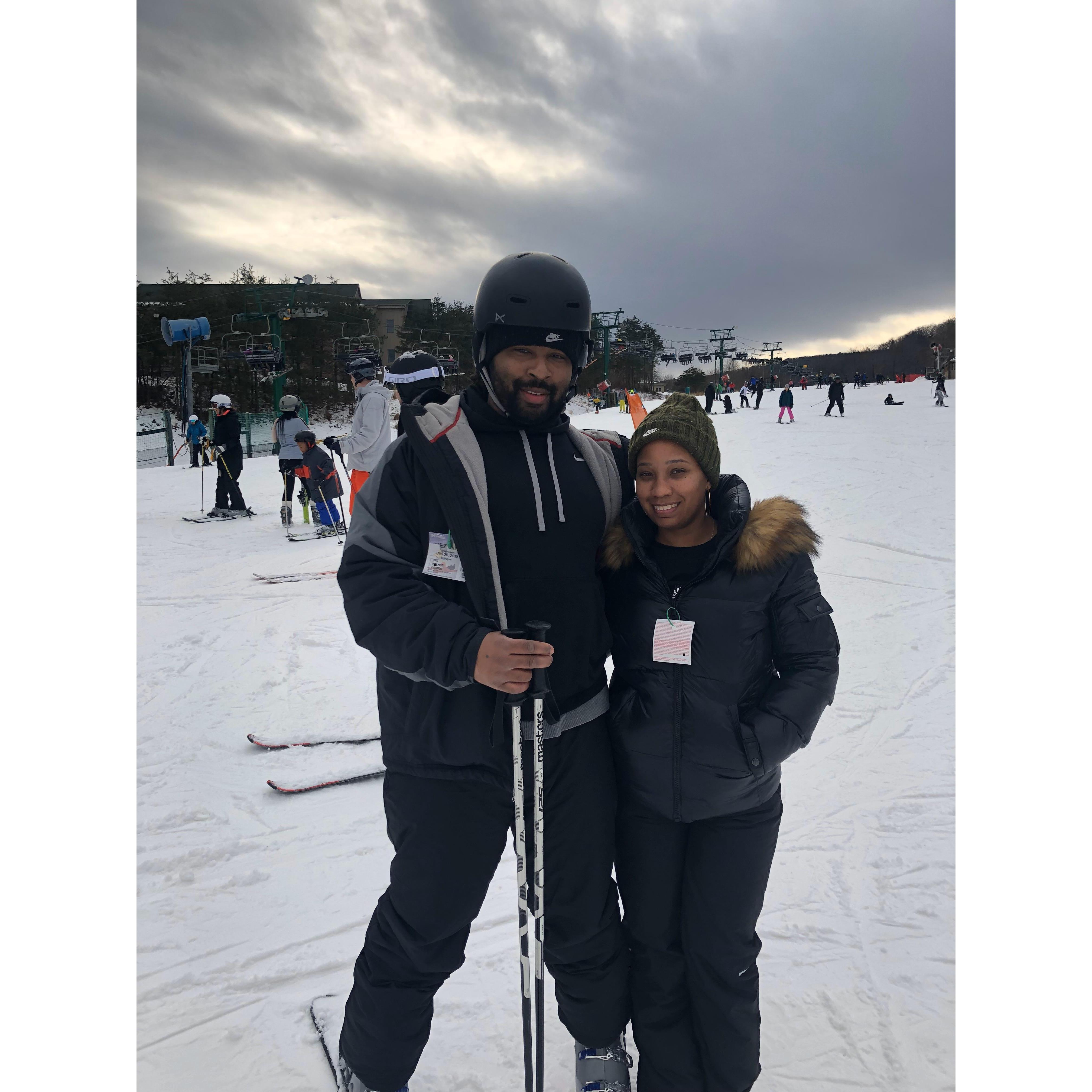 1st time skiing.