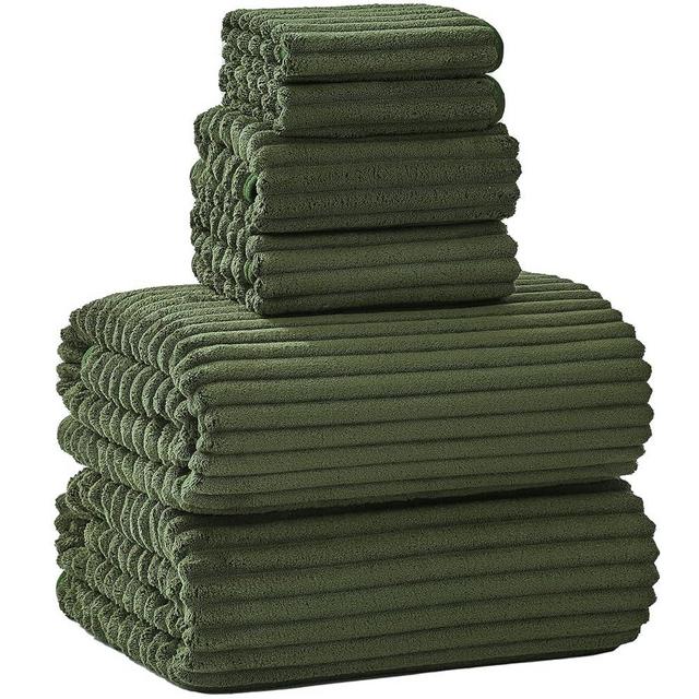 NALIVO Extra Large Bath Towel Set of 6 (40"x80"),Oversized Bath Sheet Super Soft Highly Absorbent Microfibers Quick Dry Luxury Shower Towel for Bathroom Spa Gym Hotel Yoga (Olive Green, 6Piece)