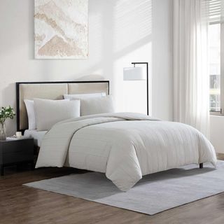 Tucks Cotton Tucked Jacquard 3-Piece Comforter Set