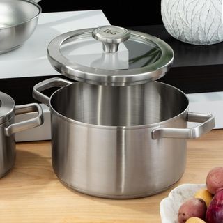 Leo Graphite Stainless Steel Stockpot with Glass Lid